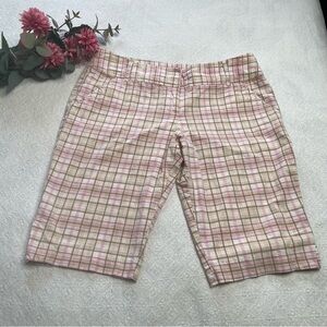 Tracey Evan’s Pink Tan Plaid Women’s Shorts~ Size 11 Junior ~ Summertime